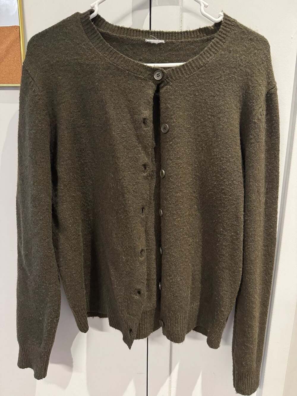 Cielo Olive Green Button-Front Cardigan Sweater XL